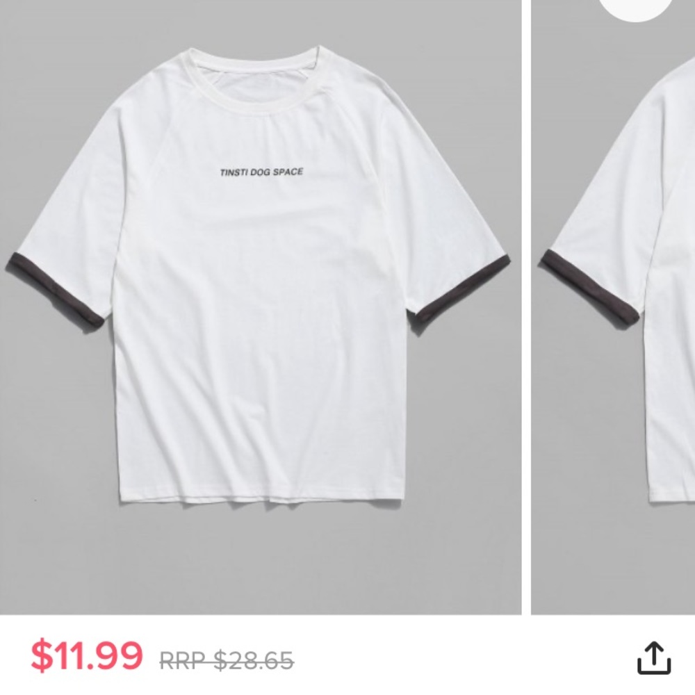 White short sleeve zaful t-shirt XL